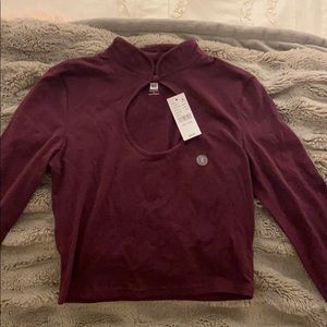 Pacsun Maroon Cutout Long Sleeve Shirt (NWT)